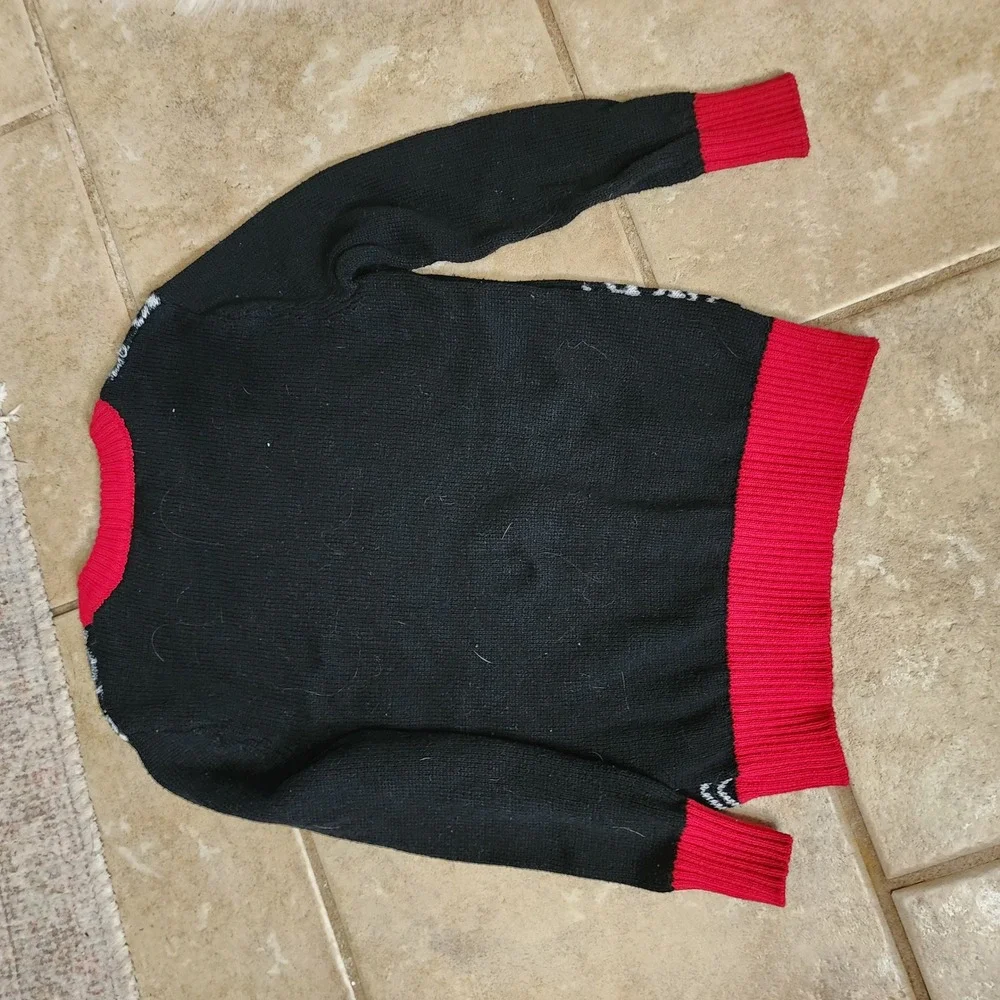 Disney Nightmare Before Christmas Jack Skellington Kids Sweater XS 4-5 Black Red